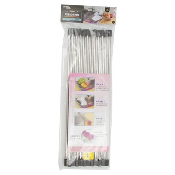 minono 米諾諾 不鏽鋼可捲式水槽架  小(37 x 23cm)  不鏽鋼 銀色  1個