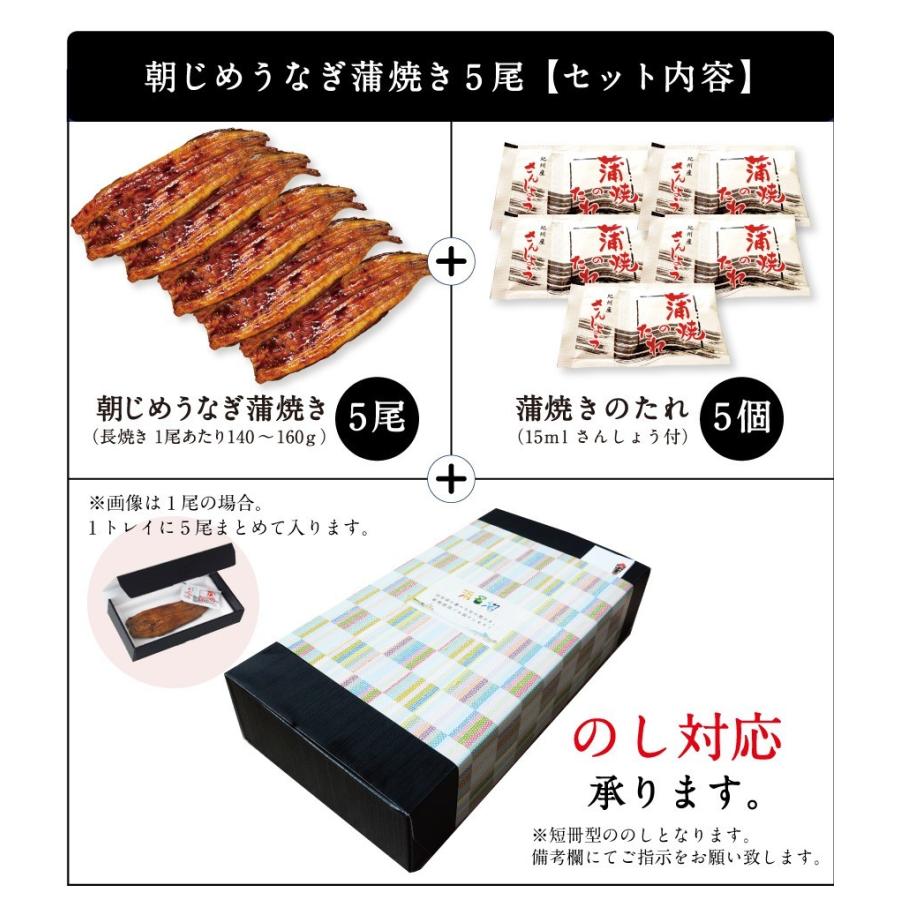 お中元 プレゼント うなぎ 国産 特大 朝じめ 特選 鰻 蒲焼き 5尾セット 送料無料 ギフト 60代 70代 80代