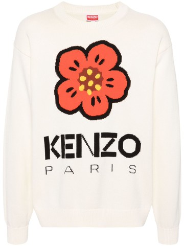 Kenzo - Boke Flower intarsia-knit jumper - men - Cotton - XL - Neutrals