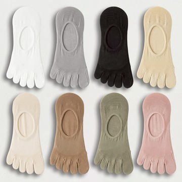 NicoFun 愛定做 8雙 網眼襪五趾透氣襪 分趾襪 五趾船襪 裸襪 瑪莉珍鞋 隱形襪 防臭 女襪 22.5-24.5