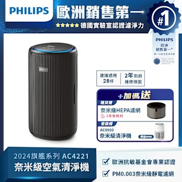 飛利浦 PHILIPS 奈米級空氣清淨機 ★AC4221/81~6/30前送AC0950★適用22坪