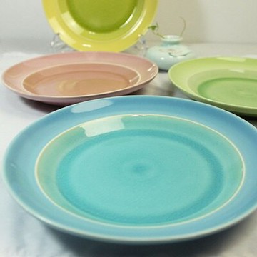 現貨+預購 陶瓷餐盤 創意西餐盤子(任兩款)-冰裂釉8寸糖果色圓盤居家廚房用品4色73h13【獨家進口】【米蘭精品】