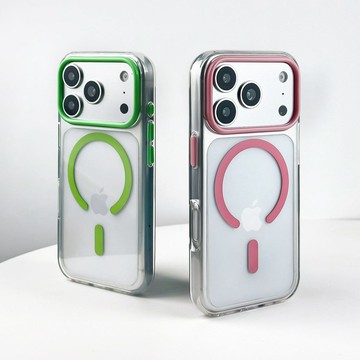 蘋果17pro手機殼粉色晶透滴油磁吸iphone17promax防摔新款16pro亞克力大孔15保護套14高檔獨立按鍵