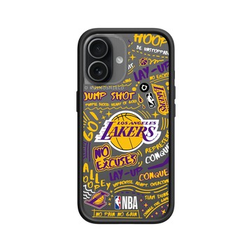 iPhone 17 Mod NX -邊框背蓋組合 (相機按鈕) 黑 - NBA - 塗鴉系列-洛杉磯湖人 L.A. Lakers - Graffiti