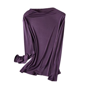 秋冬款真絲雙面針織高領打底衫 桑蠶絲長袖襯衫 打底上衣女裝T恤