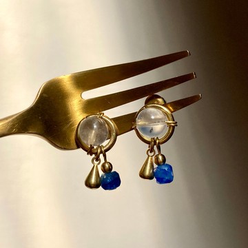 老林雜貨 | 月光海藍晶石耳環 (針式 / 夾式)