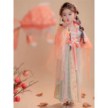 女童漢服吉祥如意七時吉祥秋季洛麗塔小女孩古風楊超越連衣裙國風