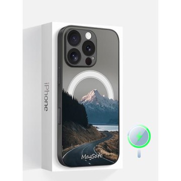 適用于蘋果iphone16promax手機殼ip15冰川magsafe磁吸14pm硅膠13散熱全包防摔日暮中式國風個性12保護套新款