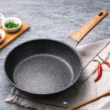 德國麥飯石色平底鍋不粘鍋煎鍋家用牛排煎蛋鍋電磁爐炒菜鍋具默認