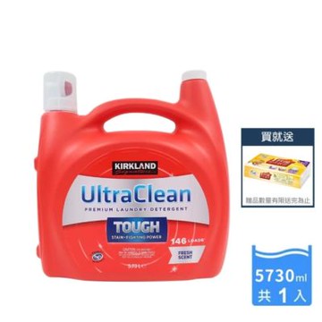 【Kirkland Signature 科克蘭 】超濃縮清新香洗衣精5.73公升/瓶+春風一秒抽取式廚房紙巾60抽x1包