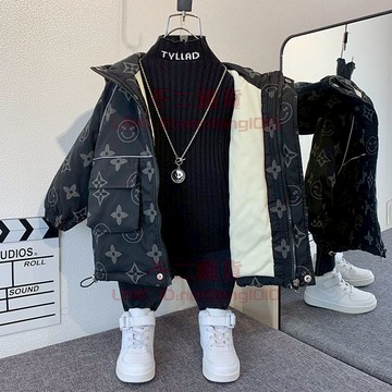 童裝外套 男童加絨兒童秋冬加厚衣服洋氣寶寶男孩上衣【不二雜貨】
