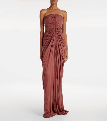 Rick Owens Radiance gathered cotton bustier gown
