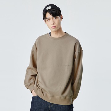 【ERSS】 潮男袖剪接刺繡印字TEE-男 褐色【k60264】