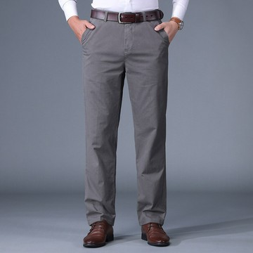 免運 商務休閒褲 直筒褲  【純棉舒適】中年男士商務休閑褲直筒寬松舒適款長褲爸爸春秋裝 快速出貨