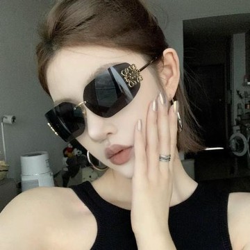 無框切邊太陽鏡2025新款ins太陽眼鏡女方圓臉顯瘦復古歐美風墨鏡