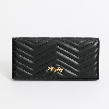 PLAYBOY - 翻蓋長夾 Femme系列 - 黑色/541-1112-09-3
