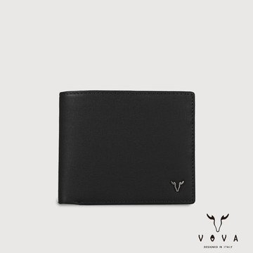 【VOVA 沃汎】台灣總代理 亞岱爾  8卡中間翻拉鍊零錢袋皮夾-黑色/VA139W040BK
