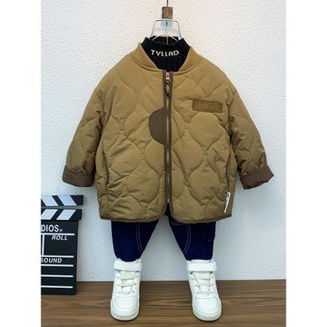 男童外套秋冬裝2025新款洋氣棉衣兒童輕薄棉服二棉夾棉男孩棒球服