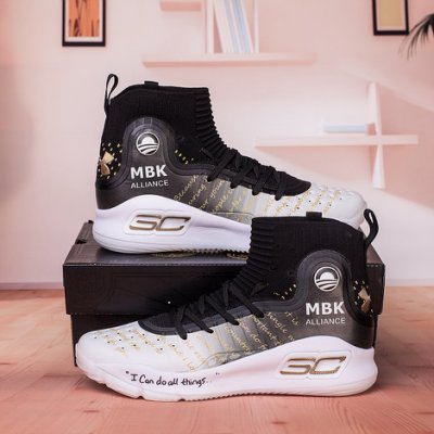 UA Under Armour Stephen Curry 4 MBK慈善版高幫庫里4代金州勇士隊男女