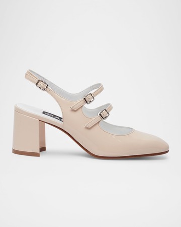 Banana Patent Mary Jane Slingback Pumps
