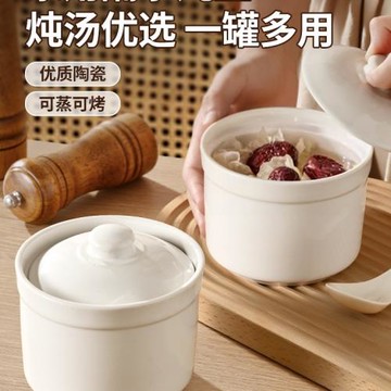 陶瓷燉盅隔水燉盅帶蓋家用蒸蛋碗燉燕窩盅雞蛋羹小燉瓦罐煲湯