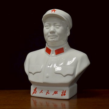 毛主席瓷像標準半身像坐藤椅像唐山老款瓷器辦公室陶瓷擺件鎮宅
