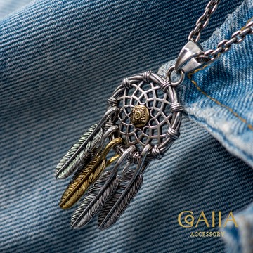 S925純銀吊墜。奧吉布瓦捕夢網 | LU