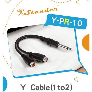 【RB MUSIC】Stander Y-PR-10 6.3mm 單聲道公頭 轉兩個 RCA 母頭 音源訊號分接線