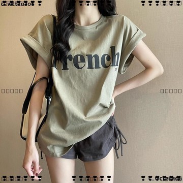 超實惠 八 韓版T恤 短袖網紅ins超火顯瘦甜酷短袖t恤寬松顯瘦字母印花圓領時尚上衣女