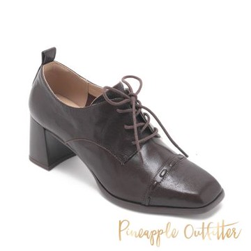 Pineapple Outfitter-BRAC 英倫風羊皮綁帶踝靴-咖色