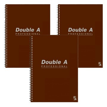 Double A B5線圈筆記本 辦公室系列  咖啡色  3本