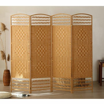 公司貨附發票 屏風隔斷 編織屏風隔斷客廳遮擋折疊移動鏤空封閉簡易家庭酒店臥室茶室 快速出貨