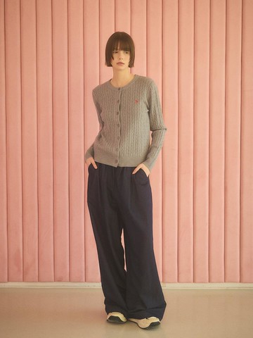 Pleated Wide-Leg High-Waisted Trouser