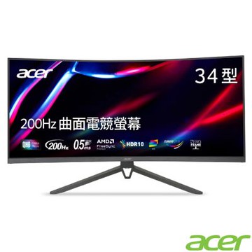 Acer 宏碁 Nitro ED343CUR X0 34吋 200Hz VA曲面電競螢幕 AMD FreeSync