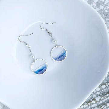 【手工耳環】藍色眼淚 /約會必備/氣質/送禮/禮物 聖誕禮物