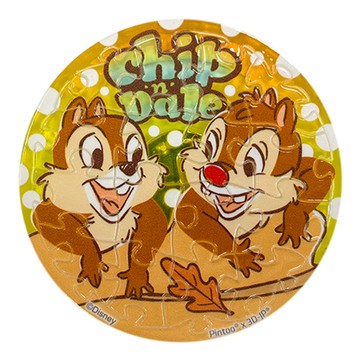 HUNDRED PICTURES 百耘圖 大臉系列 拼圖磁鐵 HPD0116048 直徑60mm 圓 Chip an Dale 奇奇蒂蒂 哈囉  1個  16片