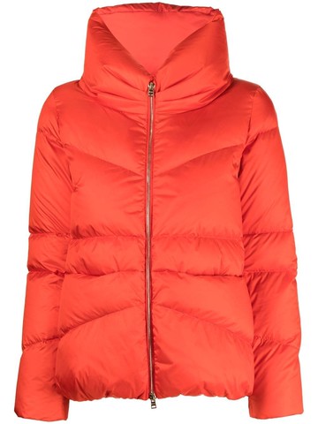 Herno - padded zip-up down jacket - women - Polyamide/Polyester/Bison Down/Coque Feather - 42 - Red
