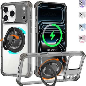 360°旋轉磁吸支架 加厚軍規防摔殼 手機殼適用蘋果 iPhone17 16 Promax 15 14 13 12 11