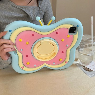 立體硅膠彩色蝴蝶摺疊支架 適用 iPad Pro 11吋 Air 4/5/6/7 11代 10代 A16 平板保護套