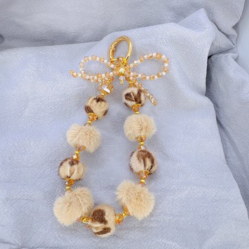 Rom828串珠手機鍊-性感動物紋