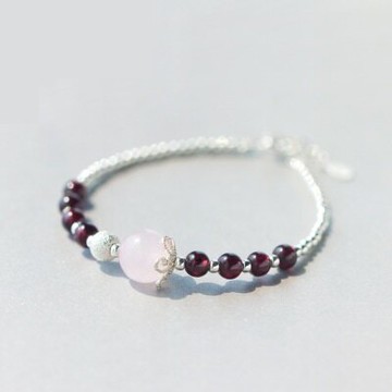 925純銀手鍊 石榴石手環-經典復古百搭流行生日情人節禮物女飾品73dp63【獨家進口】【米蘭精品】