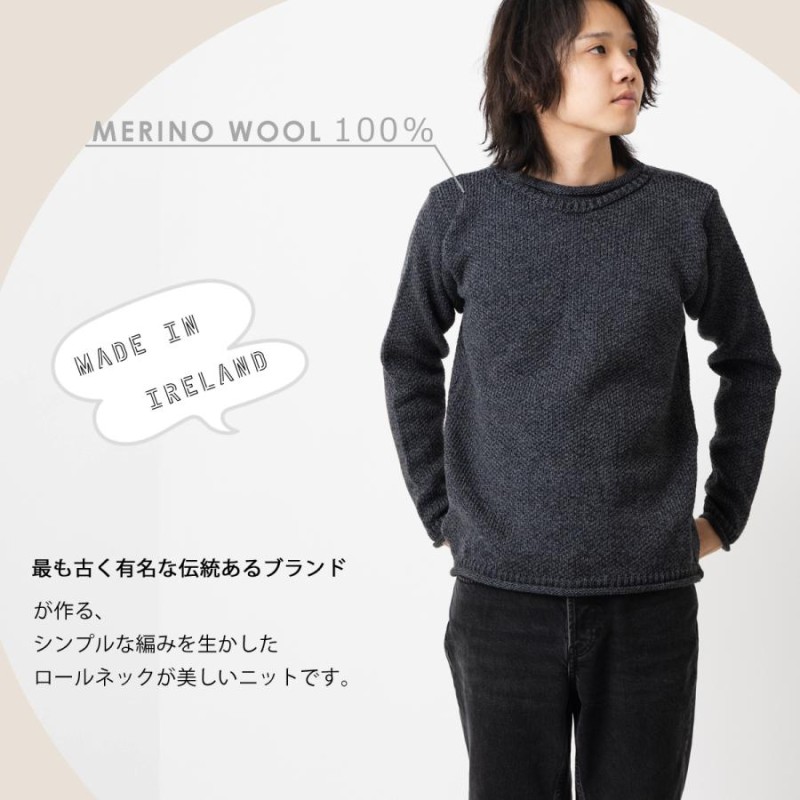 ARAN WOOLLEN MILLS アラン ウーレンミルズ メリノウール ロールネック