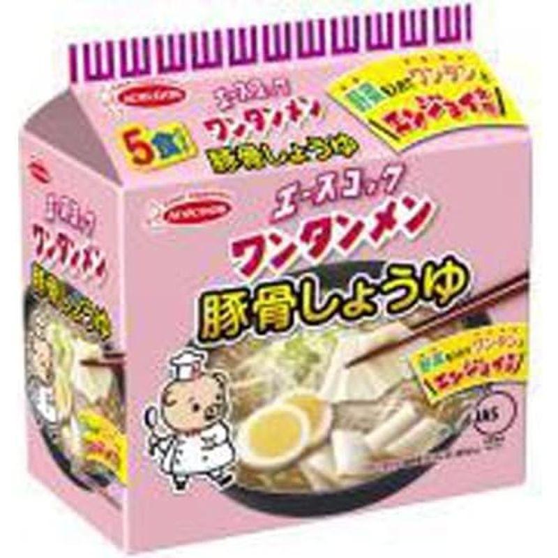 インスタントラーメン エースコック (袋)ワンタンメン 豚骨しょうゆ 5食パック×6個入