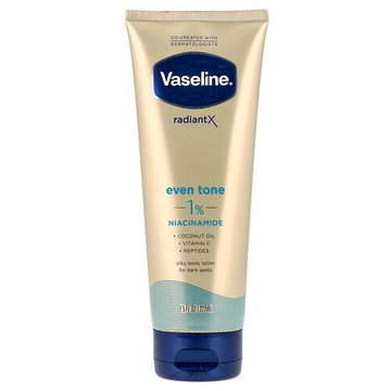 Vaseline, RadiantX，均勻膚色身體乳，1% 煙酰胺，7.5 液量盎司（222 毫升）