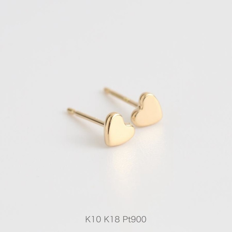 新品 PT900 ぷっくり ハート ピアス 5ミリ プラチナ 地金 新品 PT900 ぷっくり ハート ピアス プラチナ 5ミリ 地金