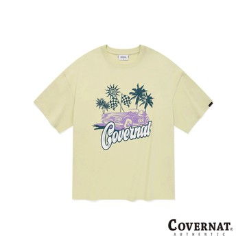 [COVERNAT] 男女同款夏季印花休閒透氣短袖T恤 （淺綠色）[H8]