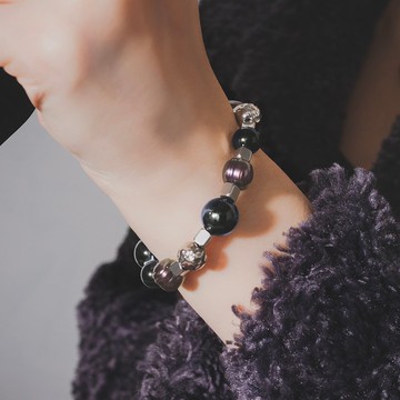 SCARLET - 深淵 * 金運石 銀曜 黑珍珠 開運招財 辟邪護身 手環