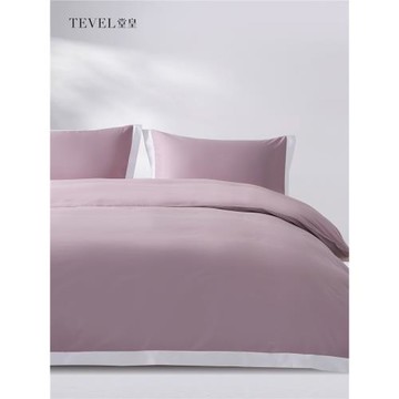 TEVEL/堂皇四件套長絨棉純色貢緞輕奢床單被套全棉套件床品