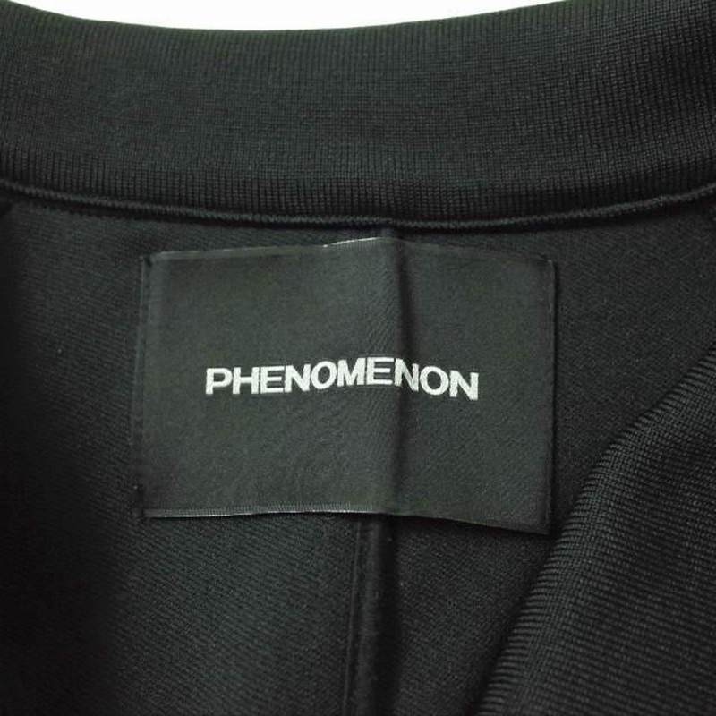 phenomenonフェノメノンタータンチェック切り替えPコートプリーツブラック PHENOMENON フェノメノン 日本製 12SS ポリエステルジャージー