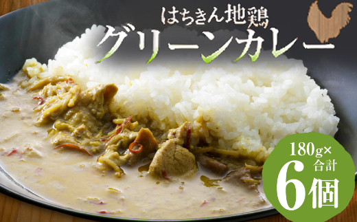 土佐はちきん地鶏グリーンカレー１８０ｇ×６個セット　ag006